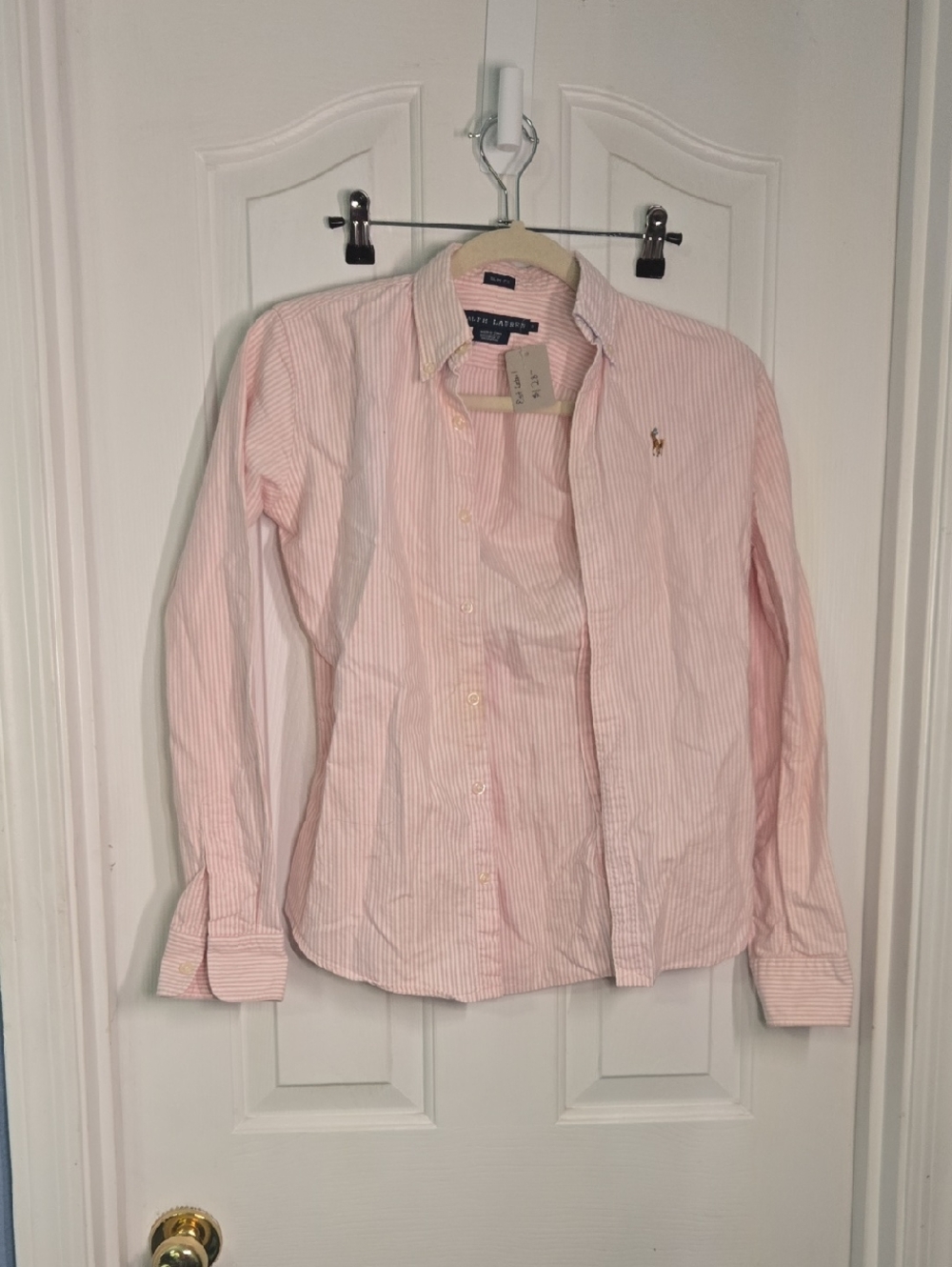 Ralph Lauren Light Pink Striped Oxford Shirt